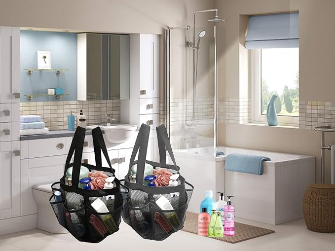 SPINFOX Mesh Shower Caddy Quick Dry Shower Tote Bag Hanging Toiletry - Image 6