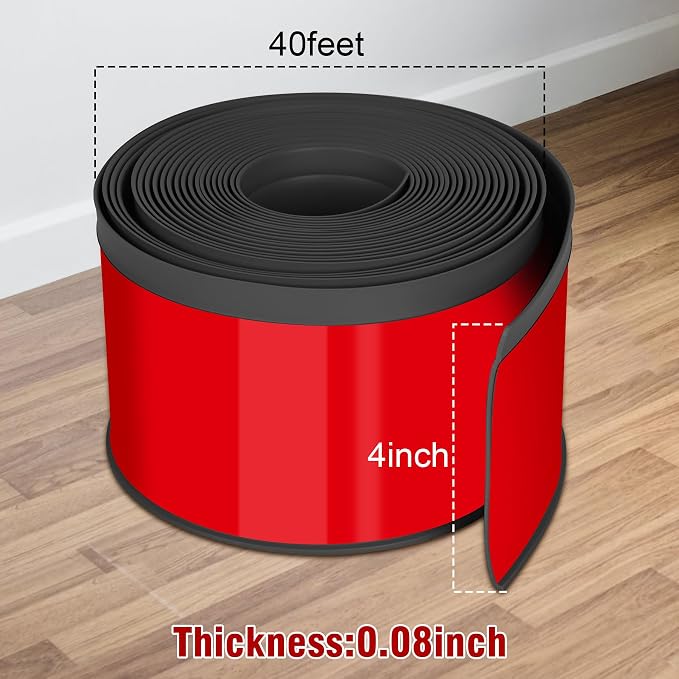 Vinyl Baseboard Molding Trim 4 Inch x 40 Feet Peel and Stick Baseboard Trim - Image 2
