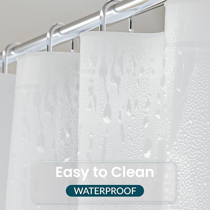 Titanker White Shower Curtain Liner 72 x 72 Plastic Shower Liner Washable - Image 3