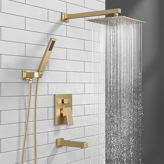 Lava Odoro Modern 3-Setting Square Shower and Tub Faucet Set - Image 2