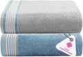 CASA COPENHAGEN He & She 2 Pieces Large Bath Sheet Set- Grey Violet + Dusty Blue by CASACOPENHAGEN