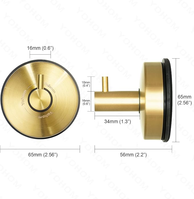 YOHOM Suction Cup Hooks for Shower Gold Towel Holder Stainless Steel Vacuum - Image 6