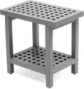 JONATHAN Y STL1003G Armin 18.1" Modern Classic Grid Slat Solid Acacia Wood by JONATHANY