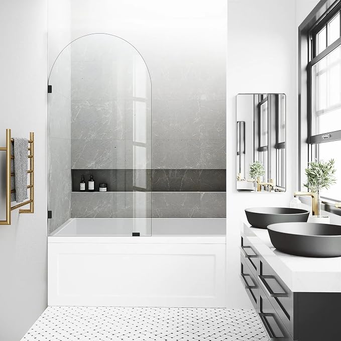 32" W X 55" H Tub Shower Door, Frameless Bathtub Glass Shower Door - Image 2
