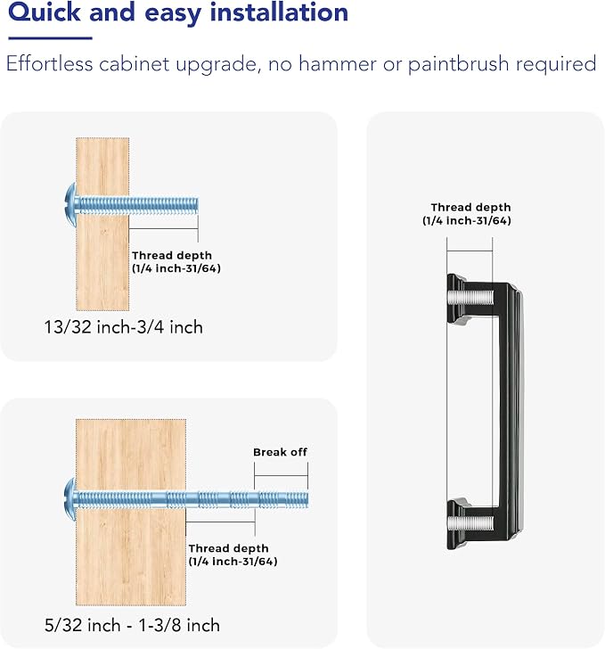Ravinte Hardware 15 Pack Matte Black Cabinet Pulls, 3 Inch Hole Center Zinc - Image 3