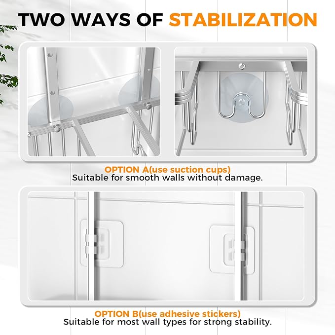 REINHARDT Aluminum Shower Caddy Hanging Adjustable Shower Caddy, Rustproof - Image 5