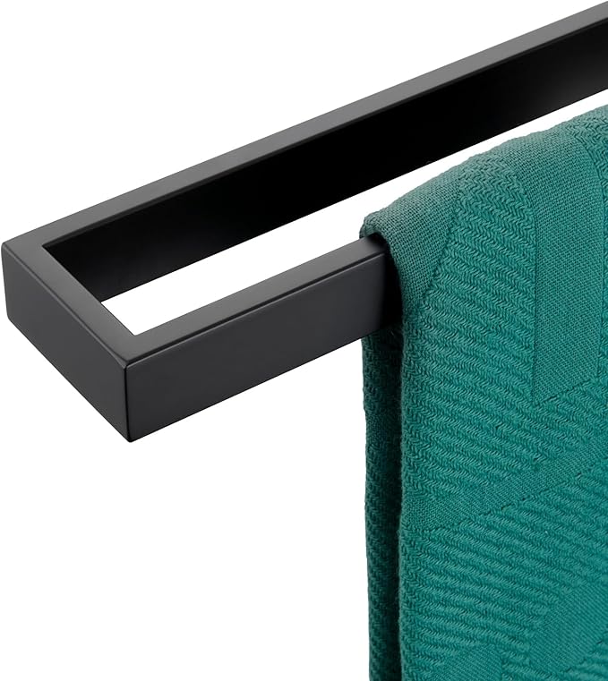 KOKOSIRI Towel Bar Matte Black Bath Towel Holder 24-Inch Kitchen Rack Stainless by KOKOSIRI
