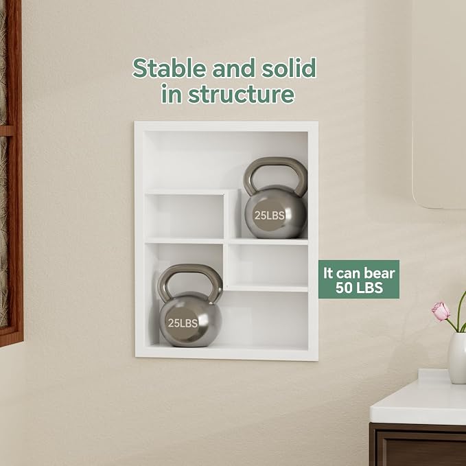 Stainless Steel Recessed Medicine Cabinet 14 * 18, Rust-proof Metal Wall Niche - Image 6