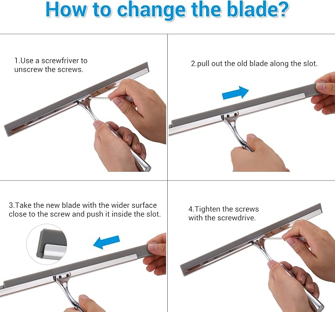Shower Squeegee for Glass Doors, Window and Car Glass, All-Purpose Cleaning - Image 8