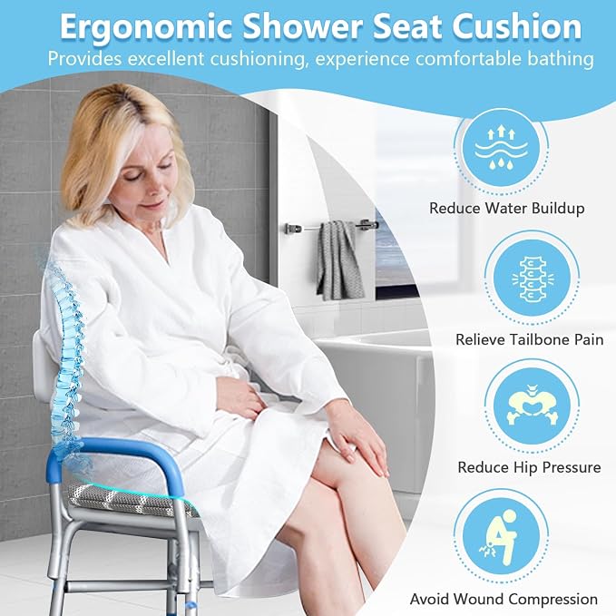 Shower Seat Cushion for Inside Shower, Shower Chair Cushion Bath Seat Mat for - Image 5