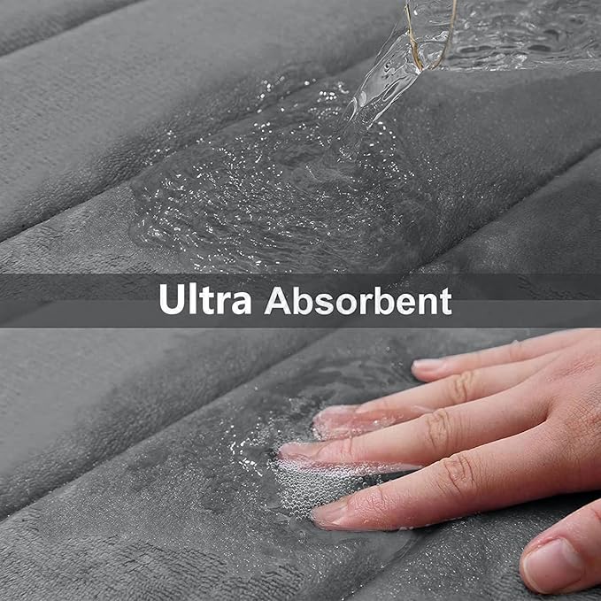 Buganda Memory Foam Bath Mat, Ultra Soft and Non-Slip Bathroom Rugs, Water - Image 4