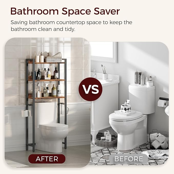 Over The Toilet Storage Rack, 3 Tier Bathroom Organizer Over Toilet, - Image 6