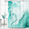 MitoVilla Teal Blue Marble Shower Curtain, Abstract Ombre Fabric Shower Curtains by MitoVilla