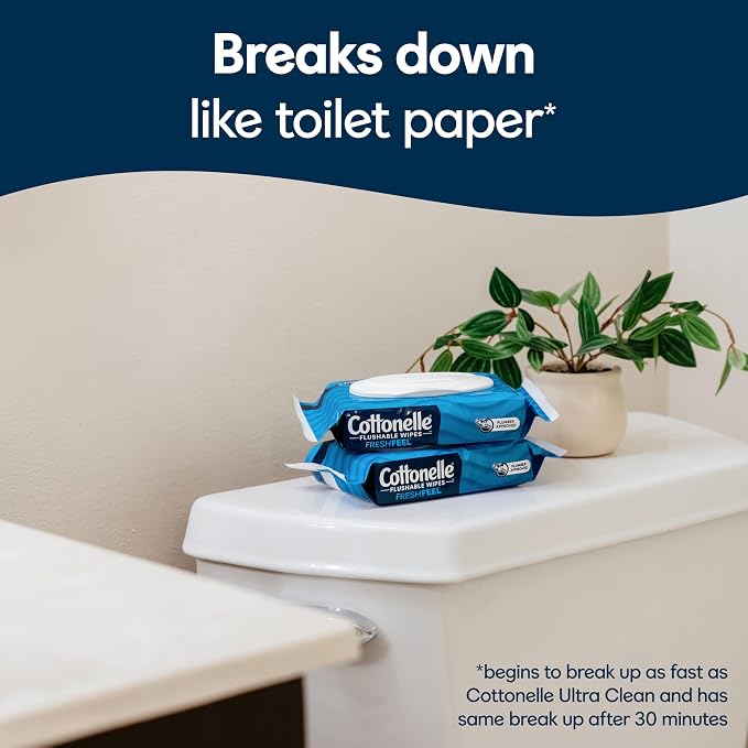 Cottonelle Fresh Feel Flushable Wet Wipes, Adult Wet Wipes, 8 Flip-Top Packs - Image 5