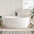FerdY Tahiti 59" Acrylic Freestanding Bathtub, Elegant Oval Shape Bathtub by FerdY