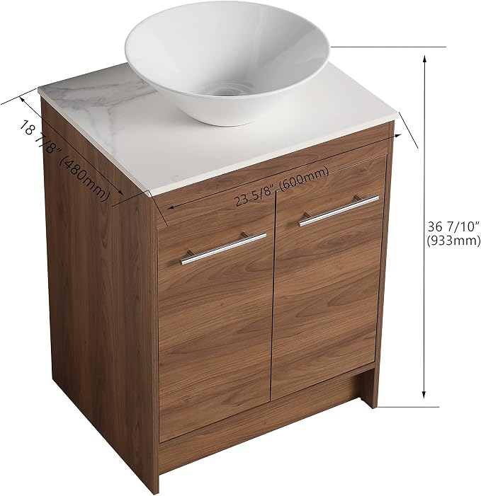 24 Inch Bathroom Vanity with Sink, Mordern Bathroom Vanity, Single Sink - Image 2