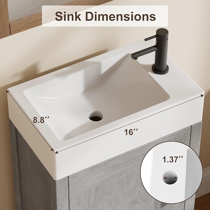 GarveeHome 16" Bathroom Vanity - Image 5