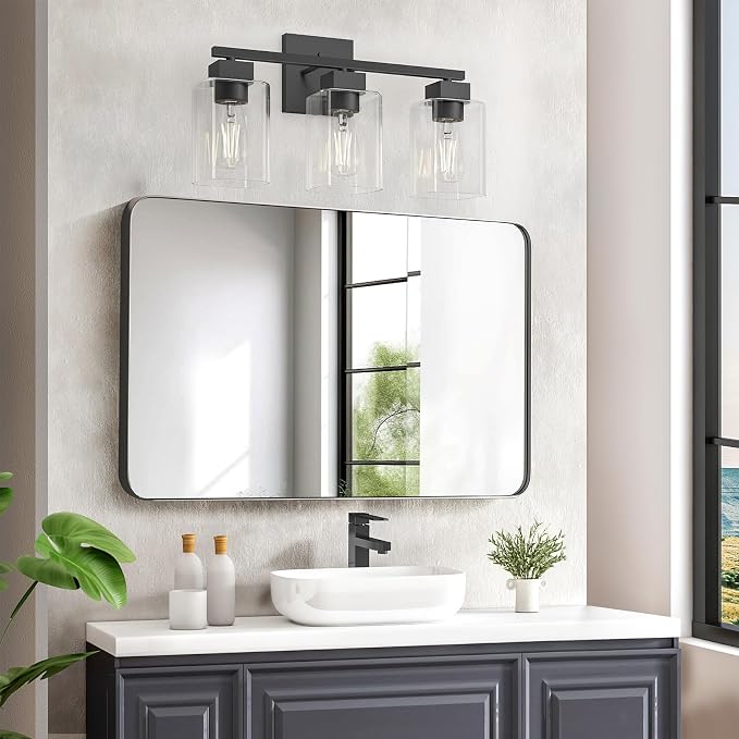 Espird Matte Black Bathroom Vanity Light, 3-Light Vanity Lighting fixtures Over - Image 6