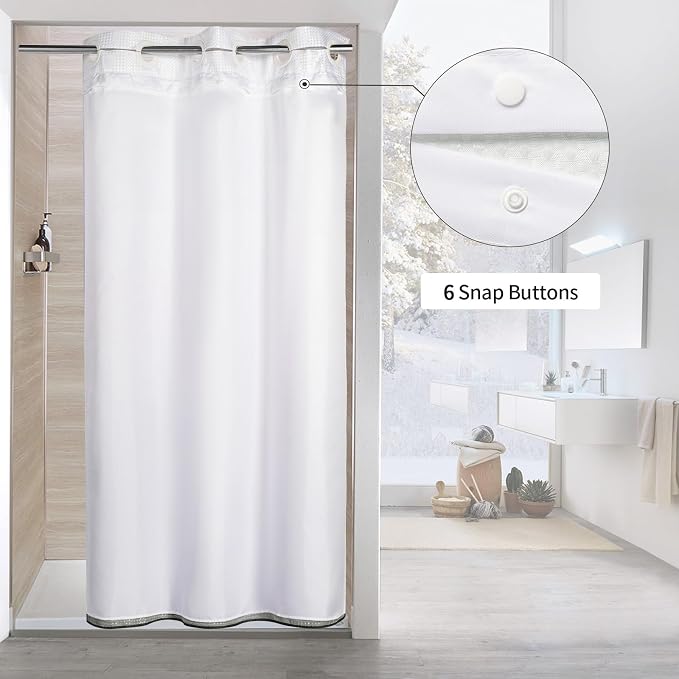 MitoVilla Emerald Green Ombre Waffle Small Stall Shower Curtain Liner Set 36 x - Image 2