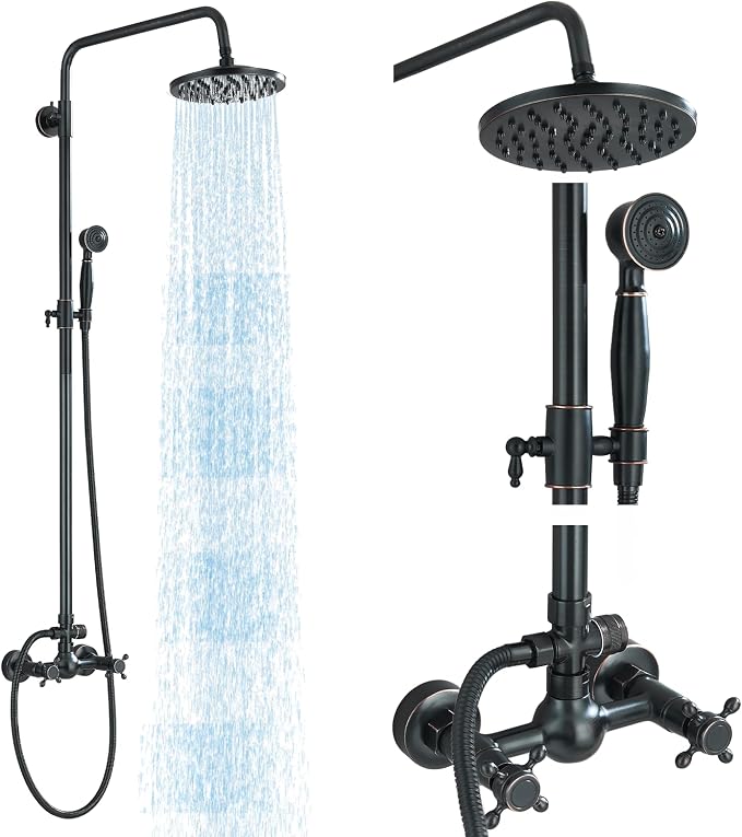 Rain Shower System Oil Rubbed Bronze Outdoor Shower Faucet Set by MOSSON