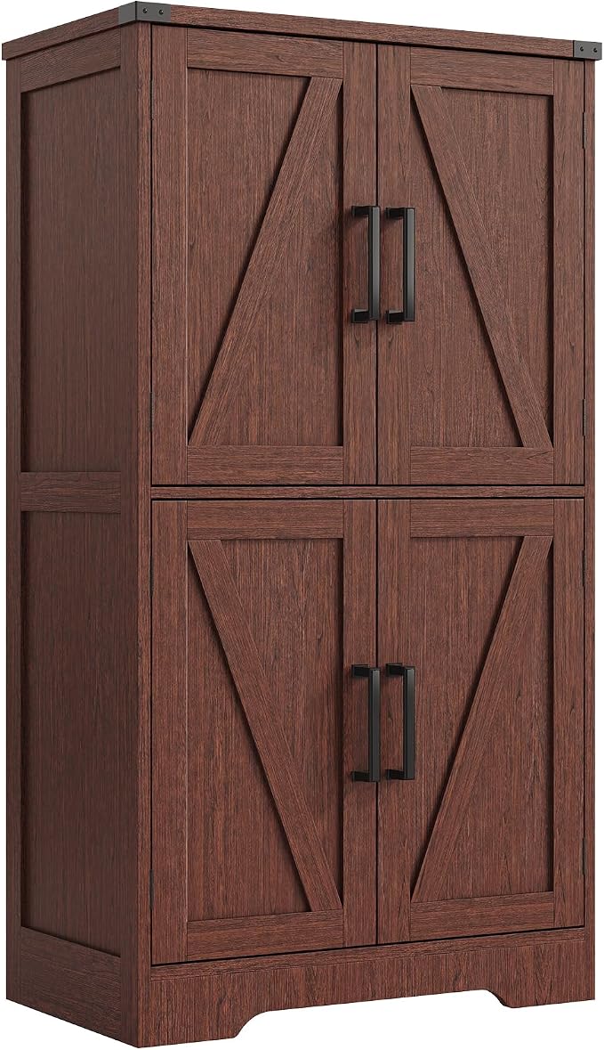 Treocho Bathroom Floor Cabinet, Farmhouse Bathroom Storage Cabinet - Image 3