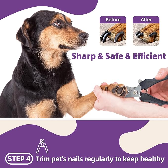 Dog Brush for Shedding, Slicker Brush, Dematting Comb, Nail Clipper, Bath Brush - Image 5