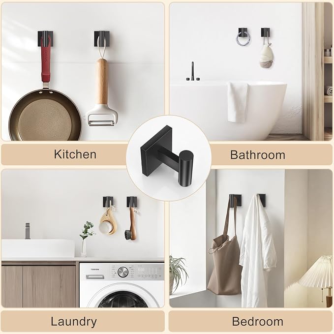 5-Piece Black Bathroom Hardware Set, SUS304 Stainless Steel Bathroom - Image 5
