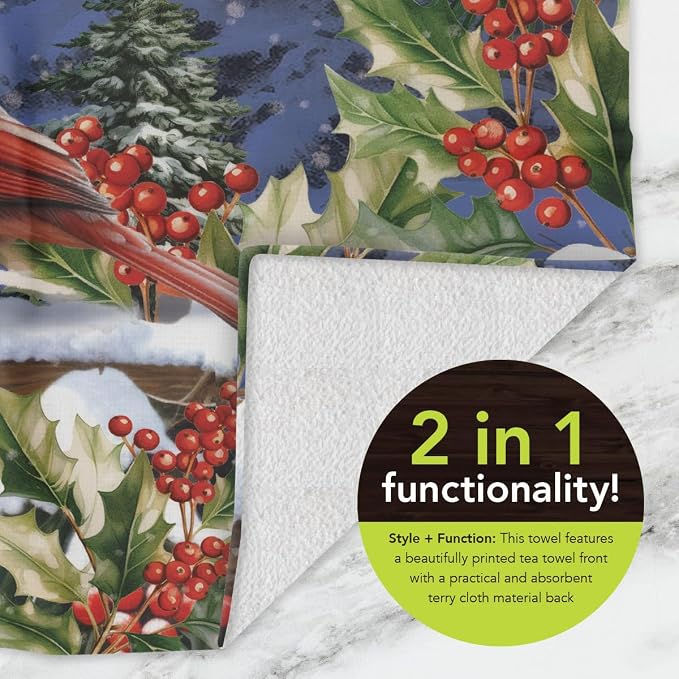 Briarwood Lane Winter Flow Cardinals Cotton Hand Towel - Image 3