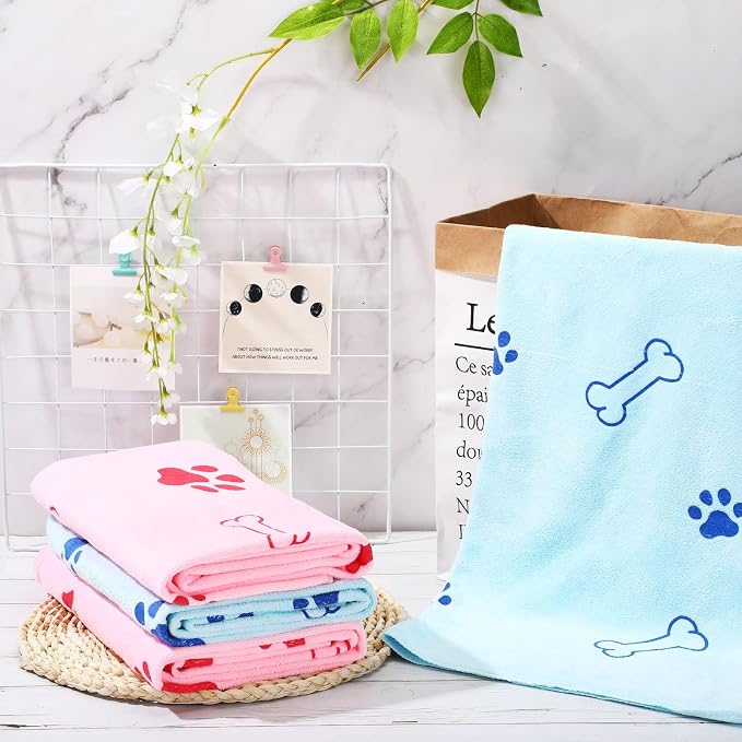 Chumia 4 Pcs Dog Towels for Drying Dog Puppy Bulk Microfiber Absorbent Paw - Image 7