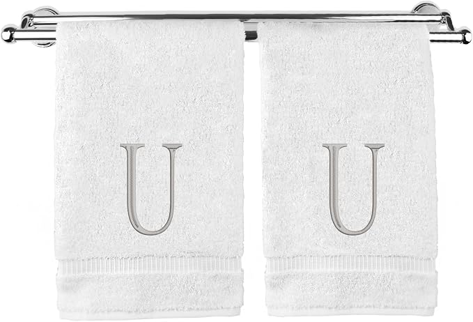 Monogrammed Hand Towel, Personalized Initial Gift, Extra Absorbent 100% Turkish by BareCotton