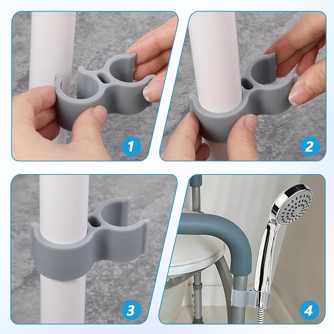 2 PCS Shower Head Holder for Shower Chair, Bath Seat Shower Bracket Attachment - Image 4