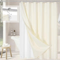 3 in 1 Extra Long Cream Shower Curtain Set-72 W x 84 H, Ivory Waffle and PEVA by Unknown