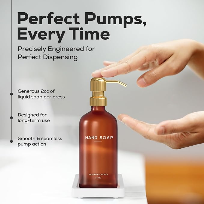 Luxury Glass Soap and Lotion Dispenser Set - Image 4