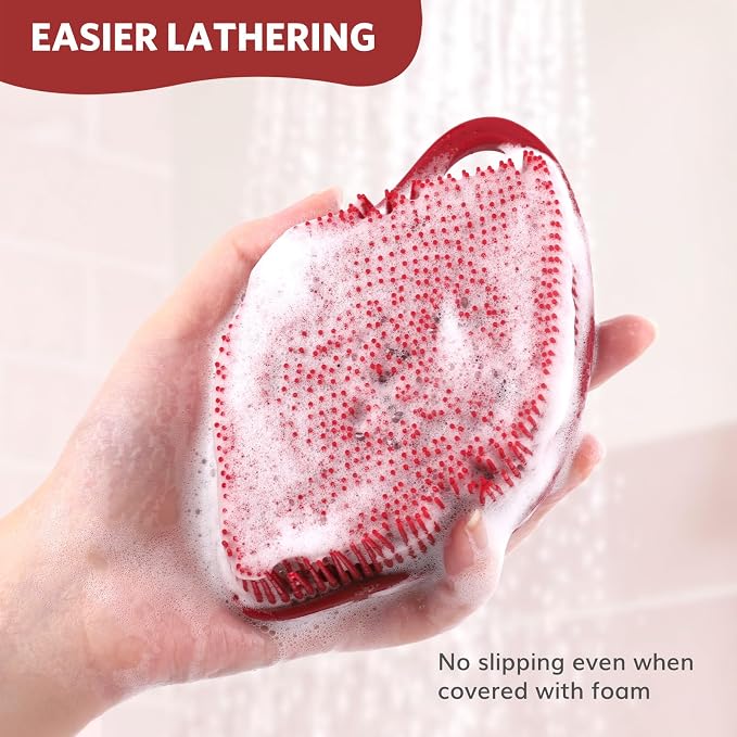 Sndyi Christmas Silicone Body Scrubber, Limited Edition Leaf-Shaped Shower Brush - Image 7