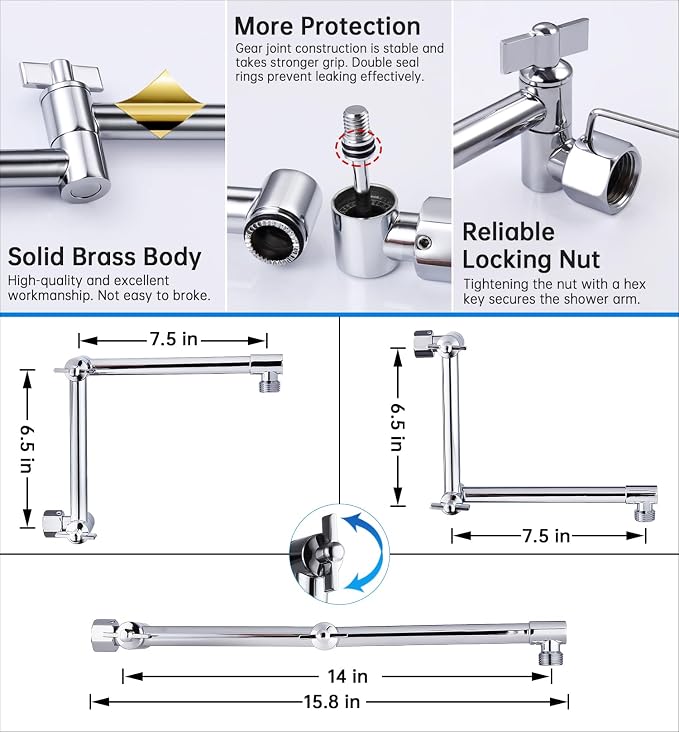 G-Promise All Metal 14 Inches Rainfall Shower Head - Image 5