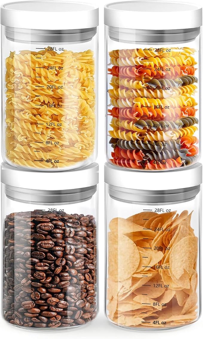 Danbark Set of 4 30oz Airtight Glass Storage Canisters by Unknown