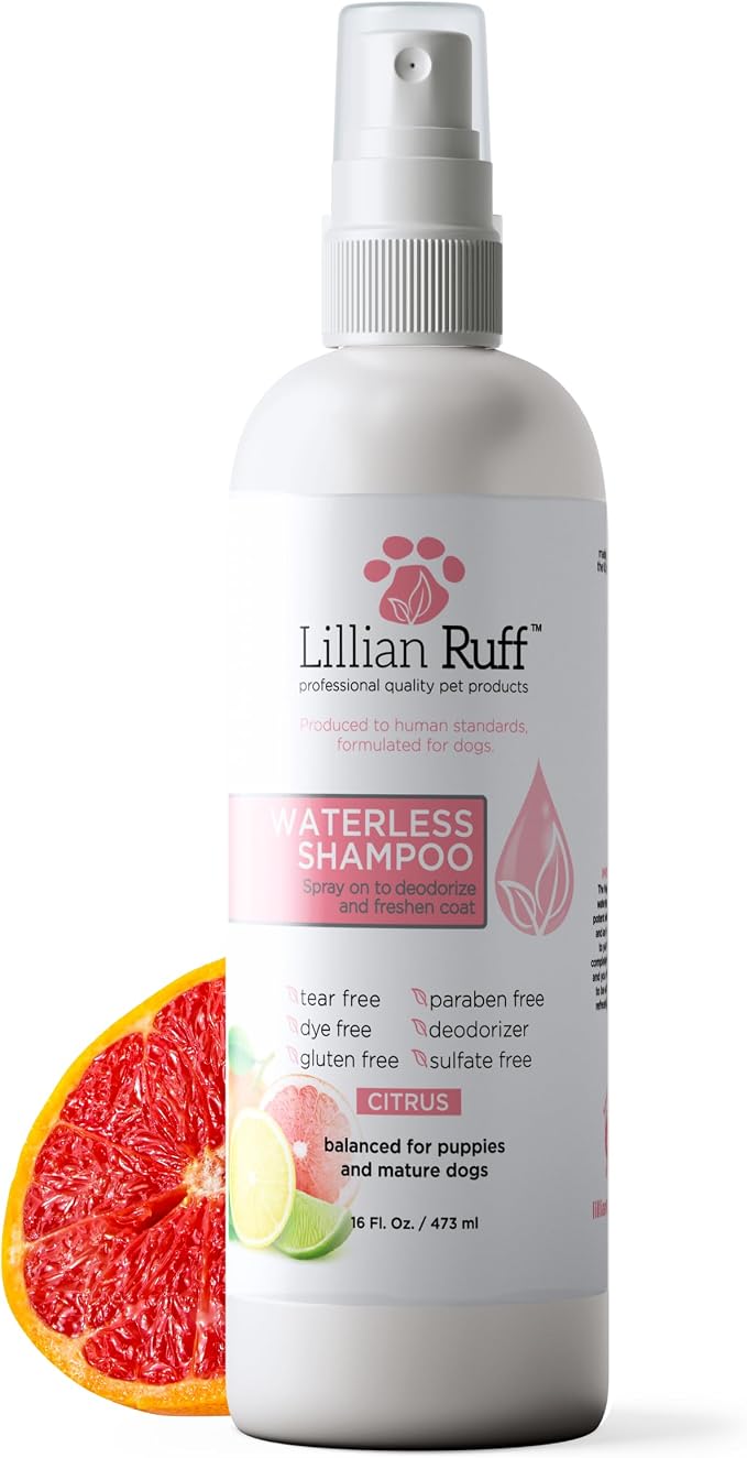 Lillian Ruff Waterless No-Rinse Dog Dry Shampoo Spray by LillianRuff