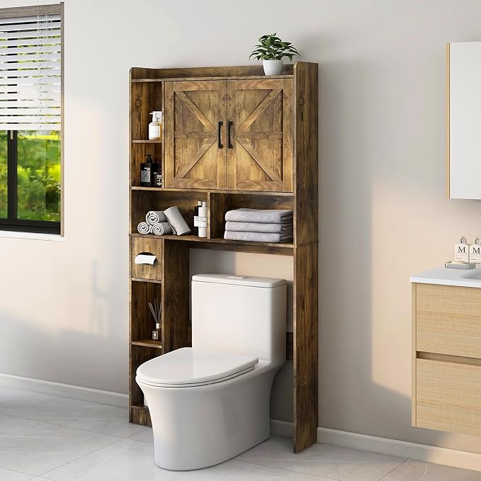 Vabches Over The Toilet Storage Cabinet, Farmhouse Storage Cabinet Over Toilet - Image 6