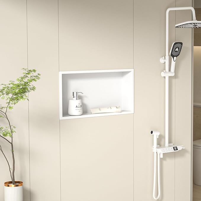 Stainless Steel Shower Niche 24" X 12" White No Tile Needed Niche Shower - Image 2
