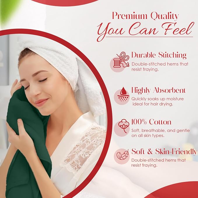RIVERSIDE 6 Pack Premium Hand Towels Set, 16x28 inches, 100% Ring Spun Cotton - Image 4
