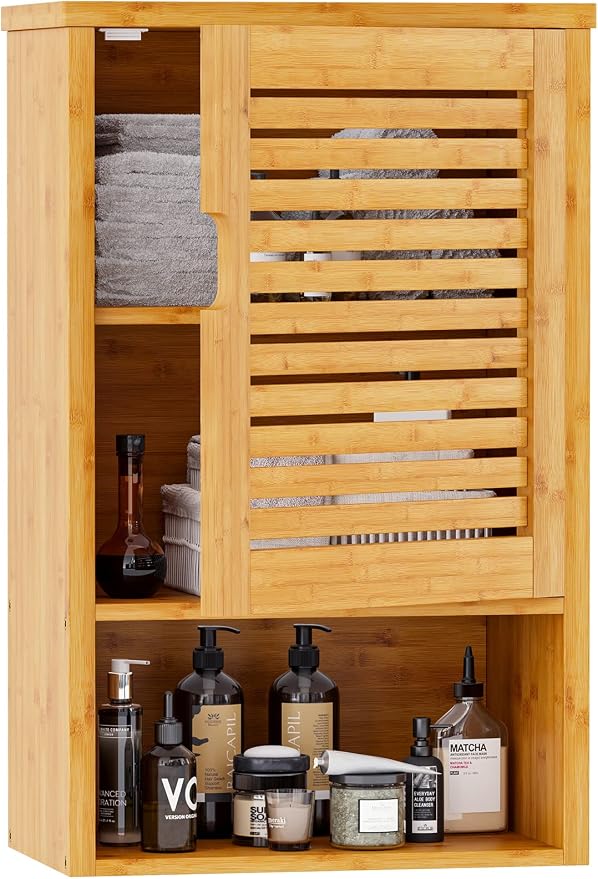 VIAGDO Bathroom Wall Cabinet, Wooden Medicine Cabinet - Image 7