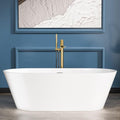Sarlai 67 Inch Acrylic Freestanding Soaking Bathtub Contemporary Soaking White by Sarlai