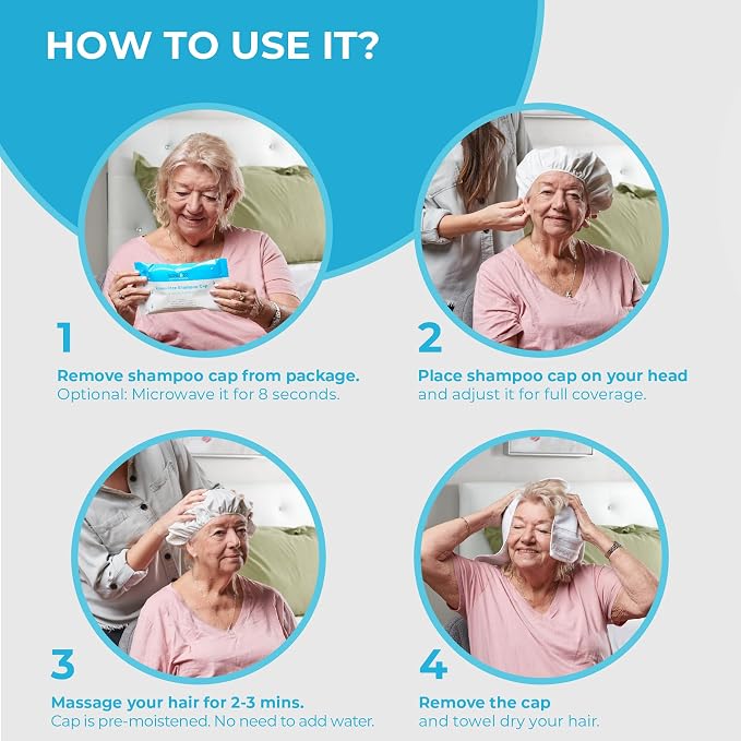 Scrubzz Shampoo Cap No Rinse for Elderly and Bedridden Patients, Rinse Free - Image 6