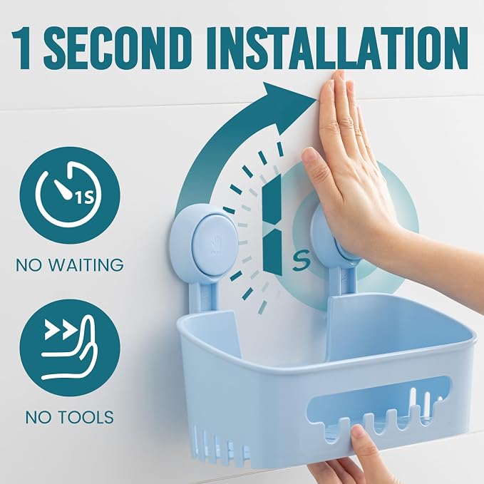 TAILI Shower Caddy Suction Cup 2 Pack, Heavy Duty Bathroom Organizer, Removable - Image 2