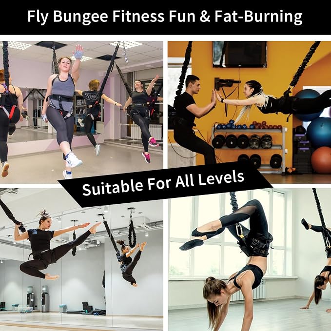 PRIOR FITNESS Bungee Fitness Set Yoga Bungee Cord Rope Resistance Air Dance - Image 6