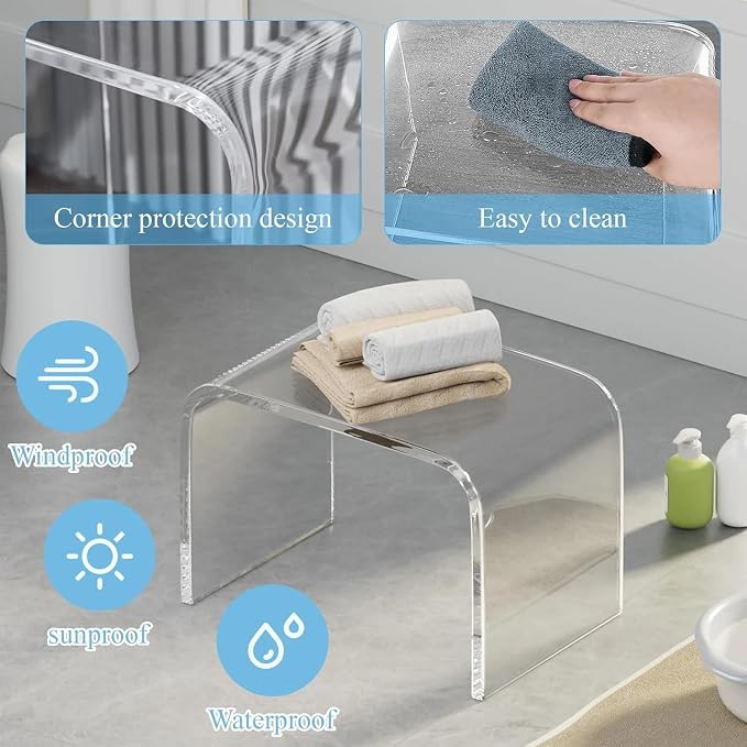 Acrylic 13.4 Inches Small Kids' Step Toilet Stool Set of 2, Seating and Placing - Image 5