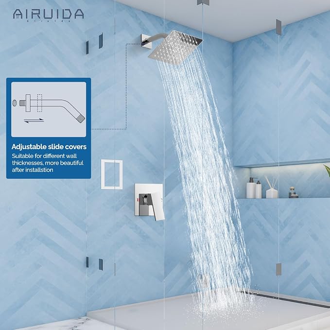 Airuida Shower Faucet Set Bathroom Rain Shower System SUS304 Stainless Steel - Image 4