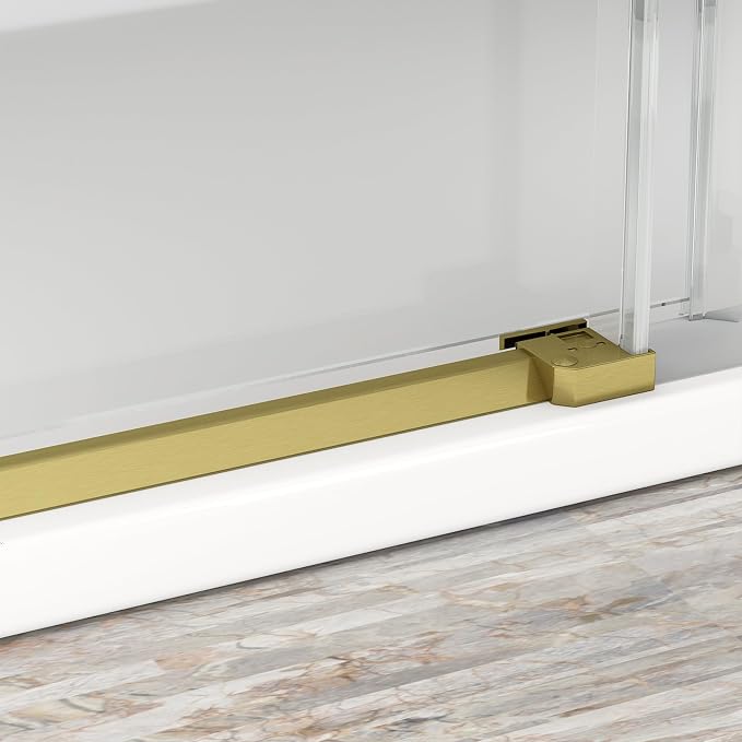 Sunrosa Semi-Frameless Glass Shower Door, 51-55" W x 76" H Single Sliding - Image 5