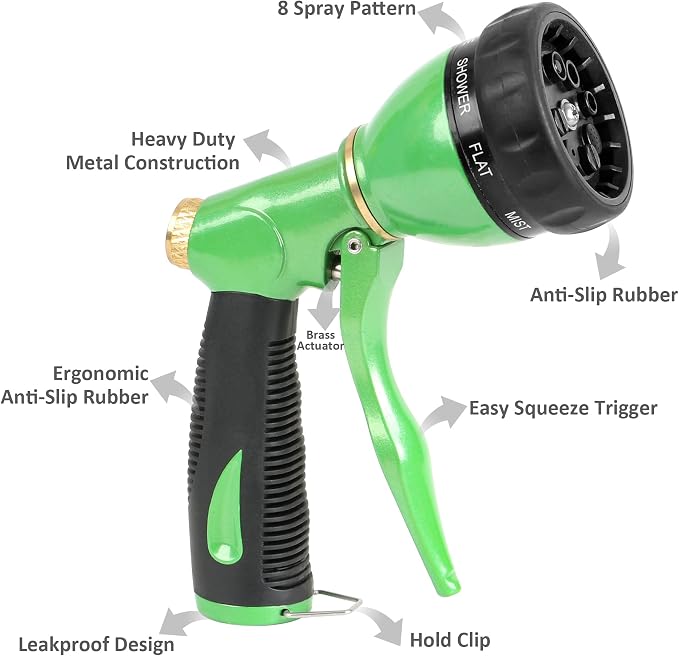 STYDDI Pro Ultra Heavy Duty Multi-Patterns Garden Hose Nozzle, All Metal Hose - Image 5