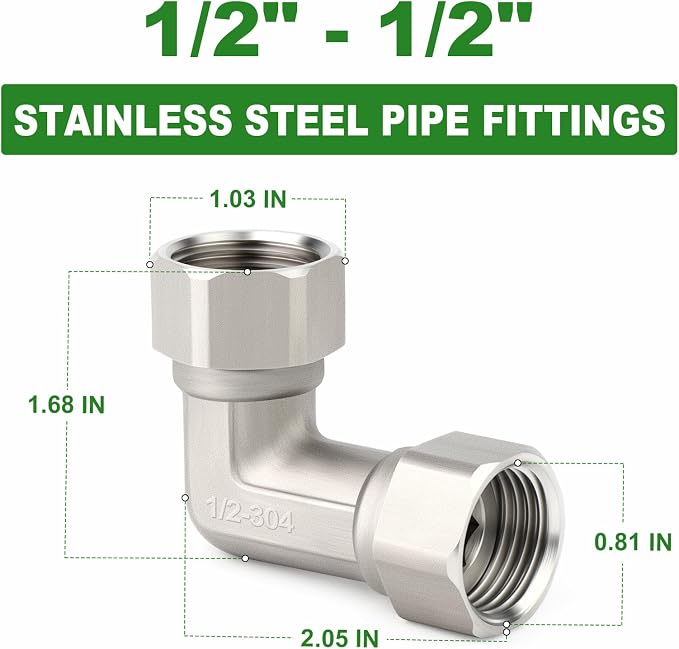 TAISHER 2PCS 304 Stainless Steel 90 Degree Elbow 2 Ends Flexible Movable - Image 3